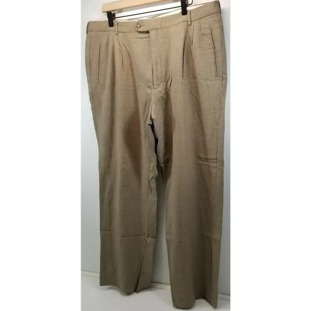 II) Today's Man Fierte Italy Costume Stage Prop Vintage Look Taupe Dress Pants